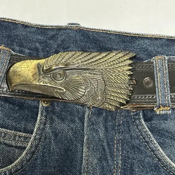[BUNJANG] Eagle Buckle Leather Belt (Serial Number 120) / 독수리 버클 가죽 벨트 (시리얼 넘버 120)