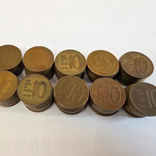 [BUNJANG] 1970 10 Won Coin Bundle (100 pcs) / 1970년 보품 10주 동전 100개 일괄.