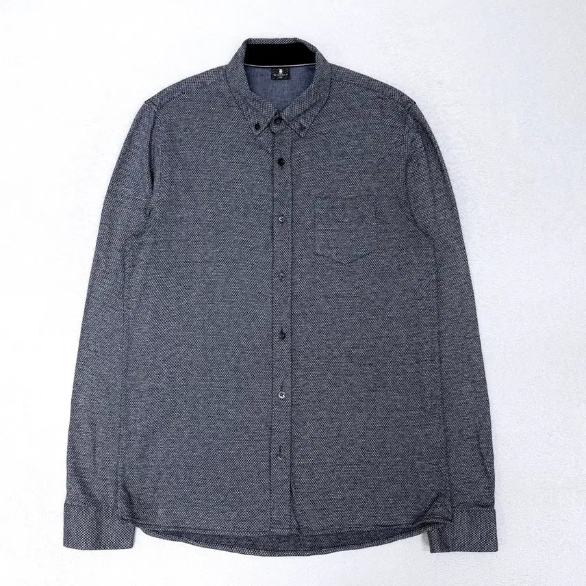 [BUNJANG] Wide Angle Navy Heather Pattern Button Shirt Men's 100 / [100] 와이드앵글 네이비 보카시패턴 버튼 셔츠