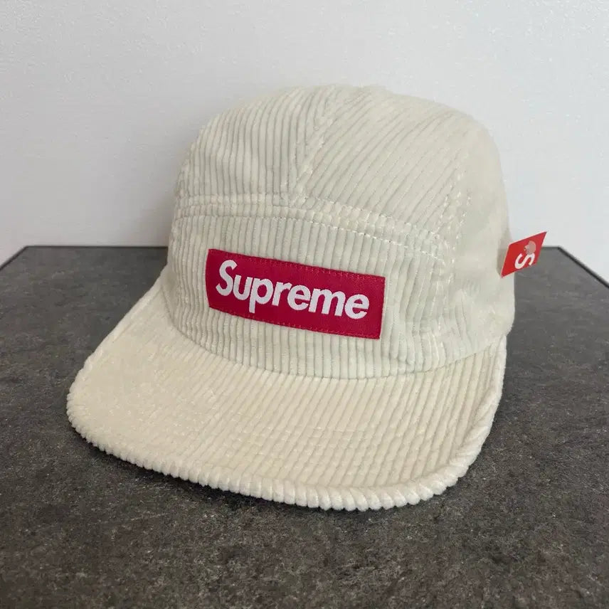 [BUNJANG] Supreme Corduroy Box Logo Camp Cap Natural Stone / 슈프림 박스로고 캠프캡 모자 코듀로이 내츄럴 스톤 [SUPREME]