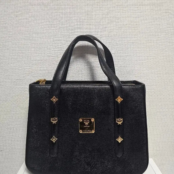 [BUNJANG] MCM Black Leather Tote Bag / MCM 토트백 블랙