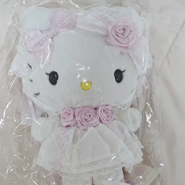 [BUNJANG] Sanrio Hello Kitty White Frill Plush Doll / 산리오 화이트프릴 헬로키티 누이 인형