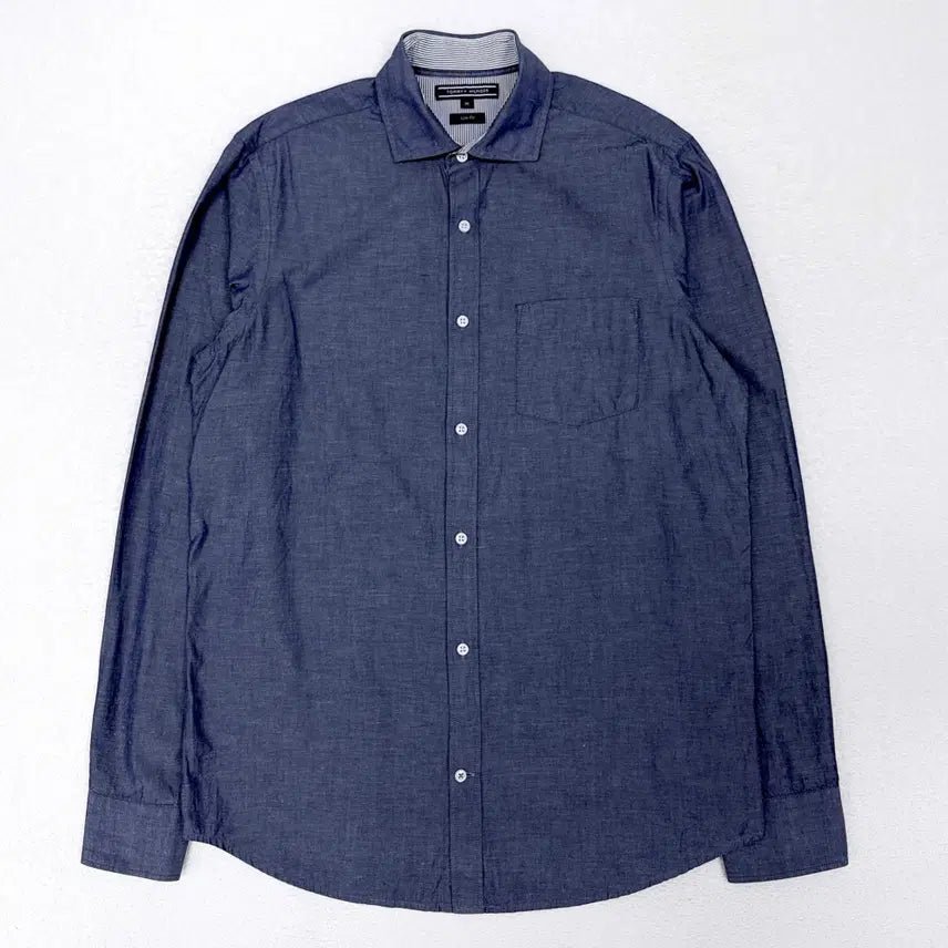 [BUNJANG] Tommy Hilfiger Navy Heathered Cotton Shirt / [95] 타미힐피거 네이비 보카시패턴 코튼 셔츠