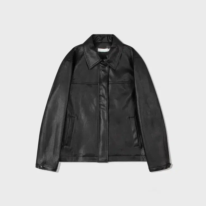 [BUNJANG] Low Classic Fake Leather Jacket / 로우클래식 레더 자켓 / lowclassic fake leather jacket