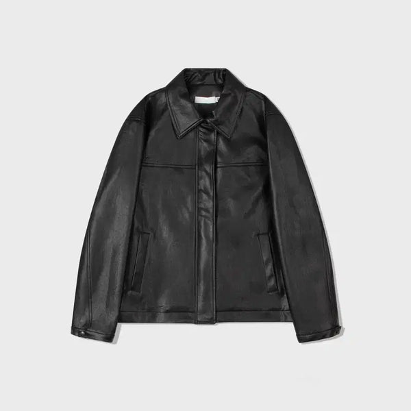 [BUNJANG] Low Classic Fake Leather Jacket / 로우클래식 레더 자켓 / lowclassic fake leather jacket
