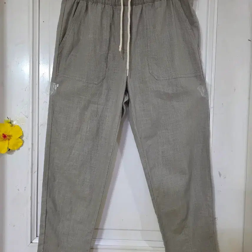 [BUNJANG] Linen Baggy Trousers / 여름  시원한 고급스러운 디자인이쁜  마  린넨  베기통바지  깨끗해요