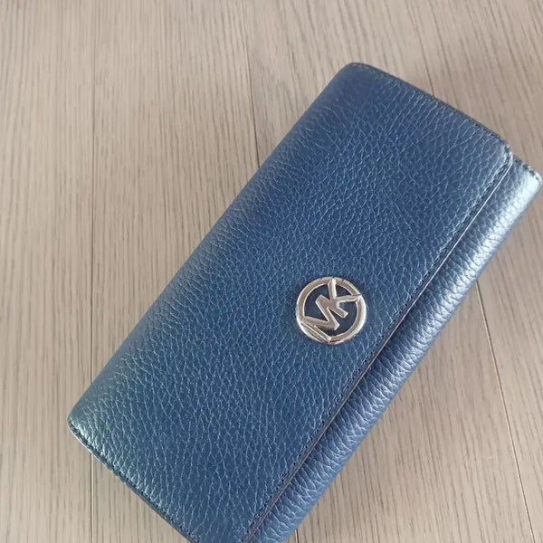 [BUNJANG] Michael Kors Women's Long Wallet Navy Leather / 마이클코어스 여성 장지갑 네이비