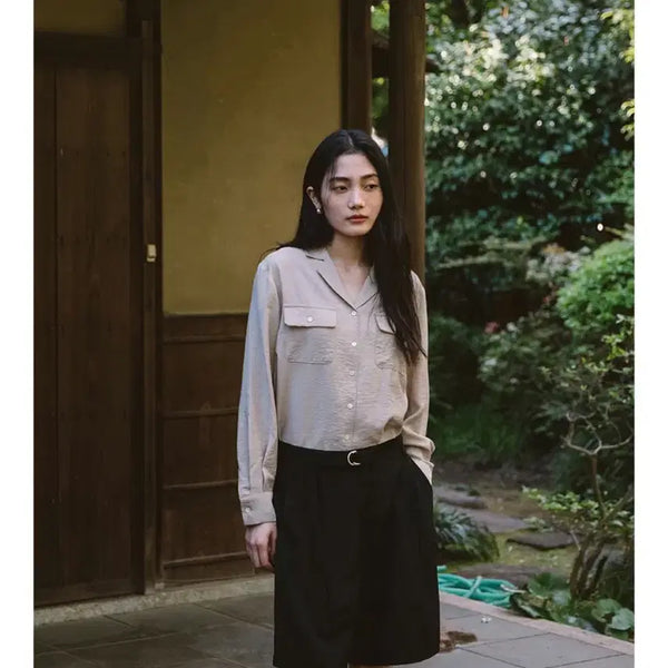[BUNJANG] Siyaju Open Collar Pocket Shirt Mocha Beige / 시야쥬 오픈카라포켓셔츠 모카베이지 새상품