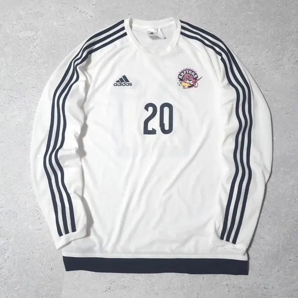 [BUNJANG] Adidas Three-Stripes Big Logo Functional Long Sleeve Training T-Shirt / 아디다스 삼선 빅로고 기능성 롱슬리브 트레이닝 긴팔 티