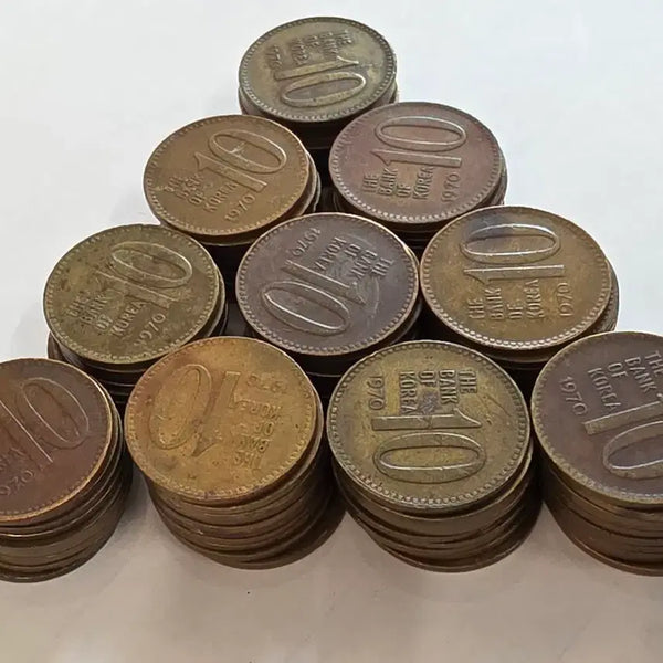 [BUNJANG] 1970 10 Won Coin Bundle (100 pcs) / 1970년 보품 10주 동전 100개 일괄.