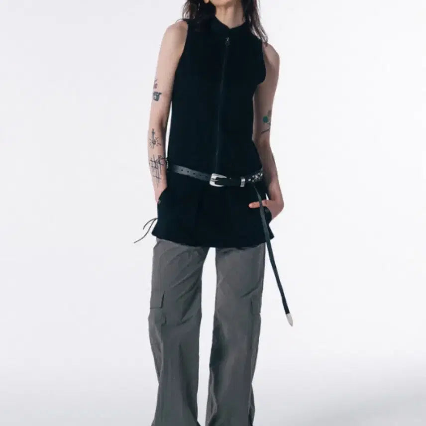 [BUNJANG] Sculptor Sleeveless Cargo Dress Black / 스컬프터 Sleeveless Cargo Dress Black