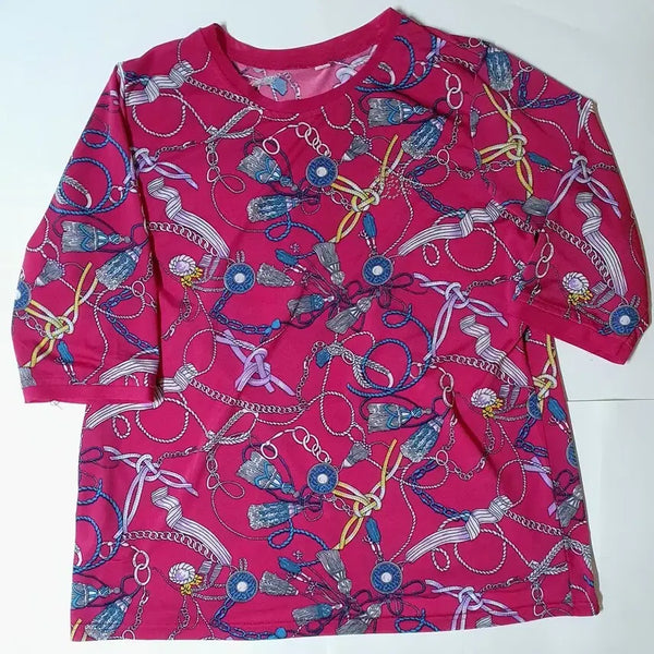 [BUNJANG] Women's 3/4 Sleeve T-Shirt with Floral Pattern / 여성 칠부 반팔티