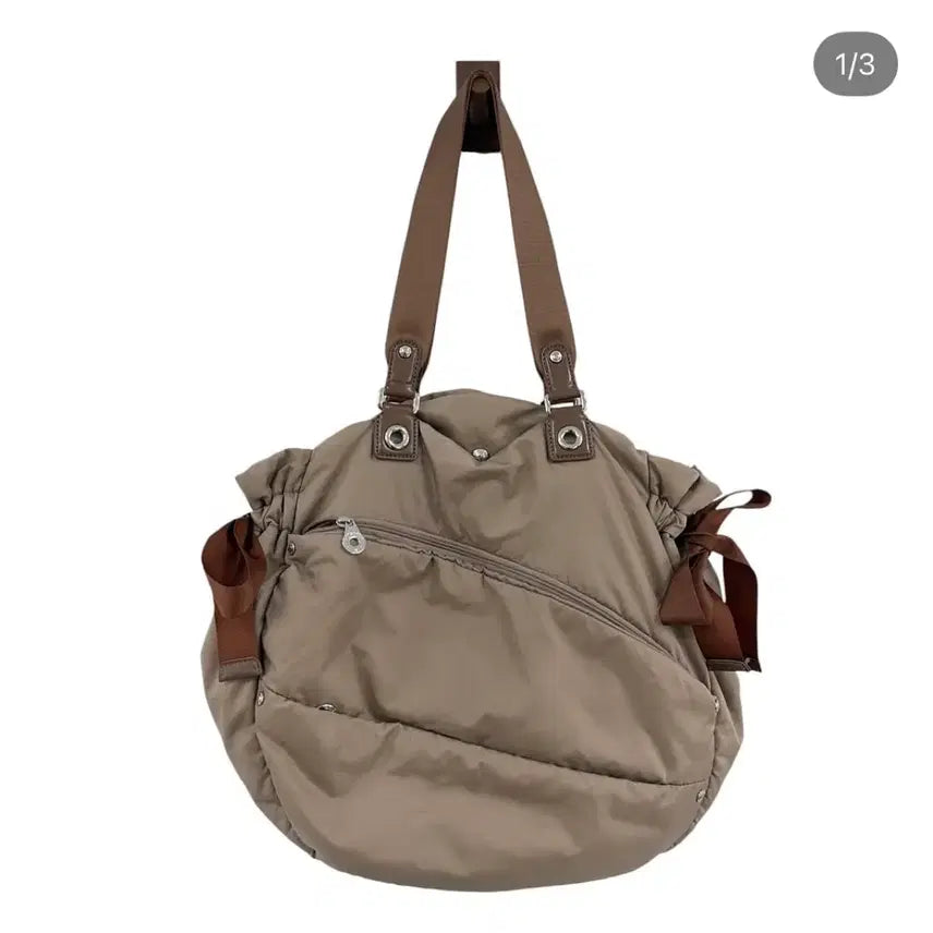 [BUNJANG] Samsonite Vintage Shirring Shoulder Bag Brown / 샘소나이트 빈티지 셔링 브라운 숄더백