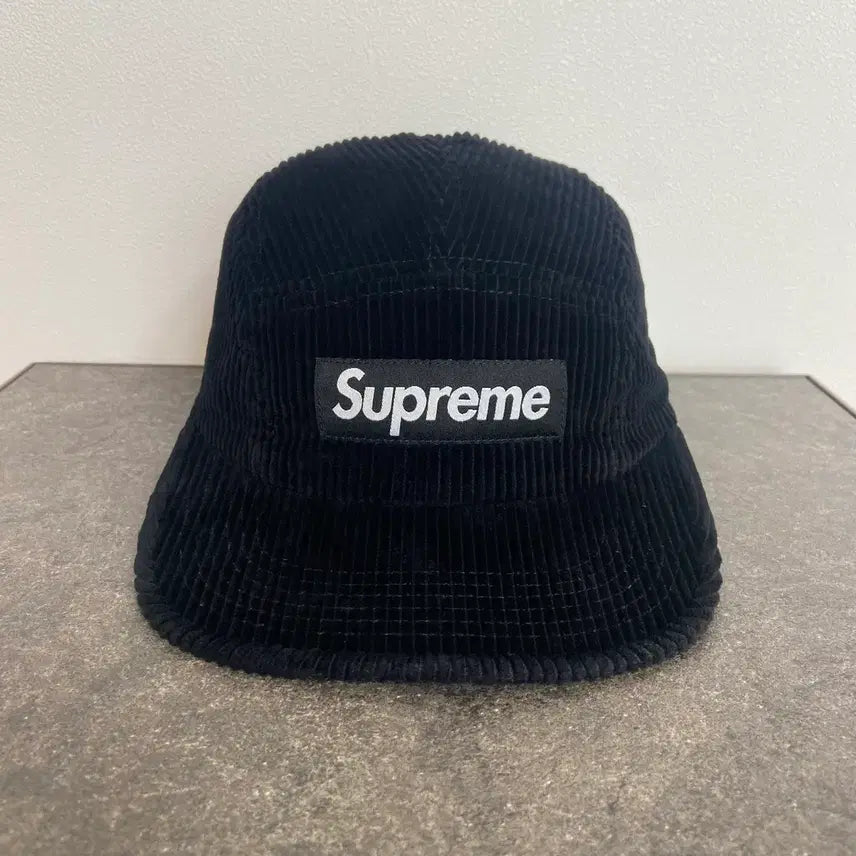 [BUNJANG] Supreme Box Logo Corduroy Camp Cap Black / 슈프림 박스로고 캠프캡 모자 코듀로이 블랙 [SUPREME]