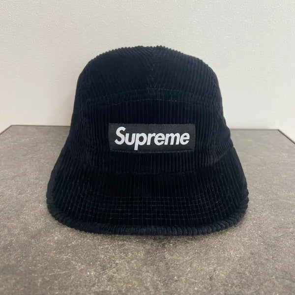 [BUNJANG] Supreme Box Logo Corduroy Camp Cap Black / 슈프림 박스로고 캠프캡 모자 코듀로이 블랙 [SUPREME]