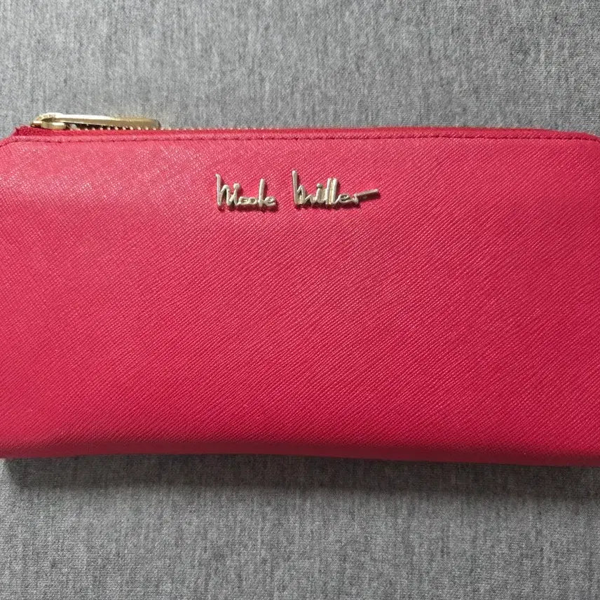 [BUNJANG] Nicole Miller Saffiano Leather Long Wallet / 니꼴밀러 핑크 사피아노 여성 장지갑