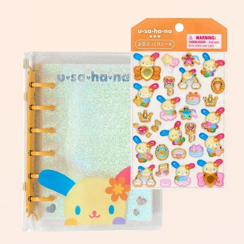 [BUNJANG] Sanrio Usahana Clear Binder + 3D Sticker Bundle Set (Sealed) / 미개봉 바배)-2종 일괄- 우사하나 바인더+입체스티커