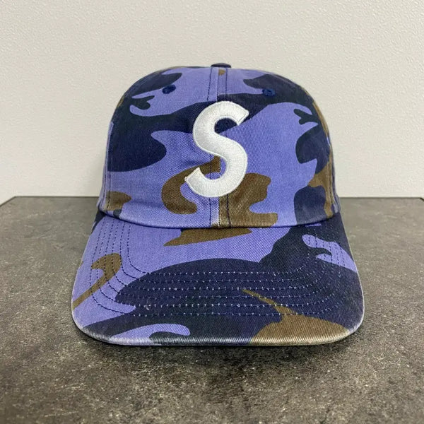 [BUNJANG] Supreme S Logo Camo Navy Ball Cap / 슈프림 S로고 볼캡 모자 카모 네이비 [SUPREME]