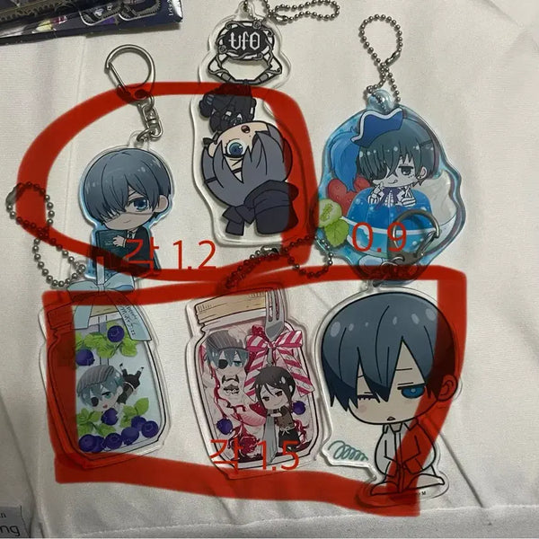[BUNJANG] Black Butler Ciel Phantomhive Acrylic Keychain Bundle Set / 흑집사 시엘 아크릴 키홀더 일괄