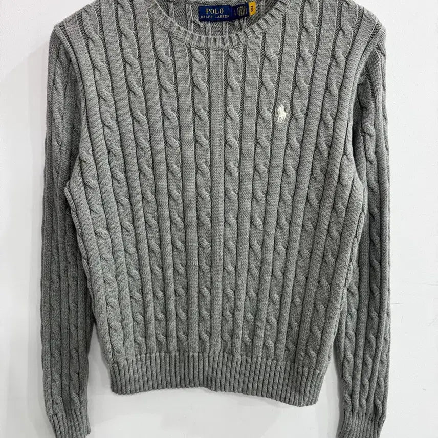 [BUNJANG] Polo Ralph Lauren Cable Knit Sweater Grey / 폴로 랄프로렌 케이블 니트 그레이
