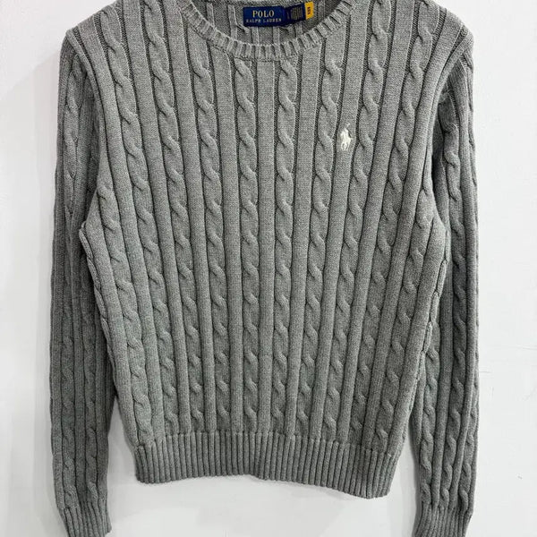 [BUNJANG] Polo Ralph Lauren Cable Knit Sweater Grey / 폴로 랄프로렌 케이블 니트 그레이