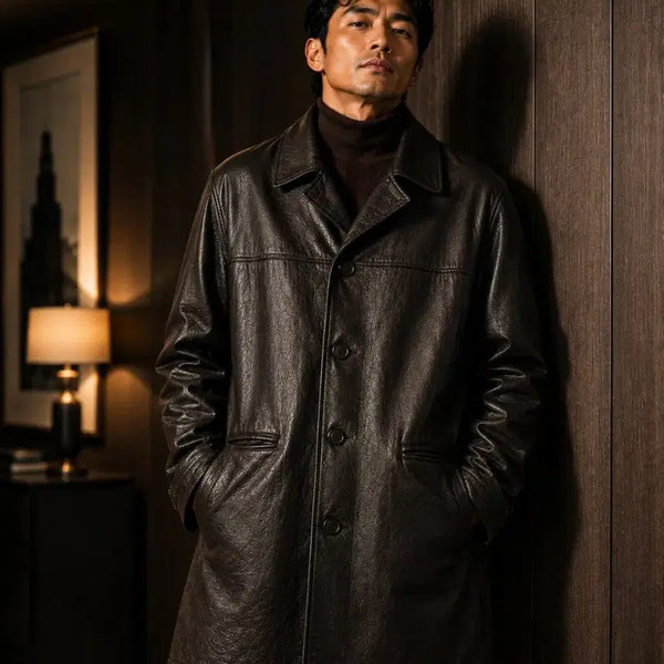 [BUNJANG] NIZZO Black Lambskin Car Coat / 진도모피 레이블 브랜드NIZZO 블랙 양가죽 카코트 드라이완료