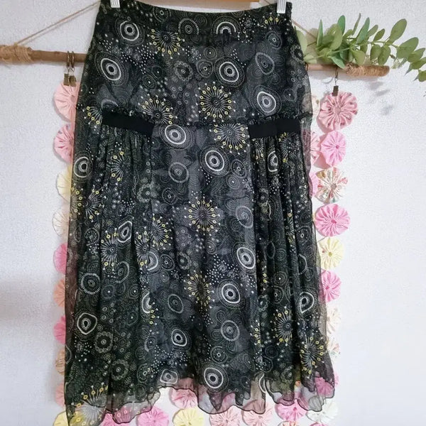 [BUNJANG] Choi Yeon-ok Designer Pattern Midi Skirt / 최연옥 디자이너 패턴 스커트 66
