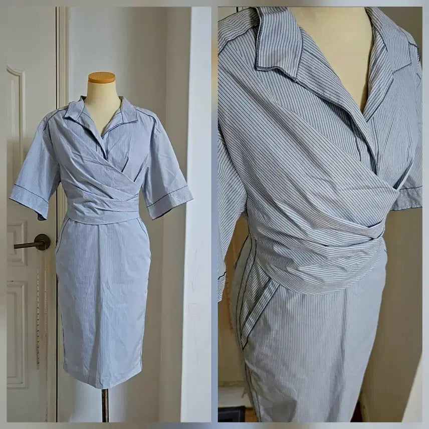 [BUNJANG] Objet Stripe Shirt Dress / 오브제/셔츠 원피스/새상품급