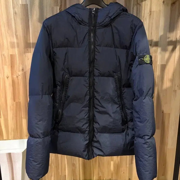 [BUNJANG] Stone Island Crinkle Reps Junior Padded Jacket Navy / 스톤아일랜드 크링클랩스 주니어170 네이비