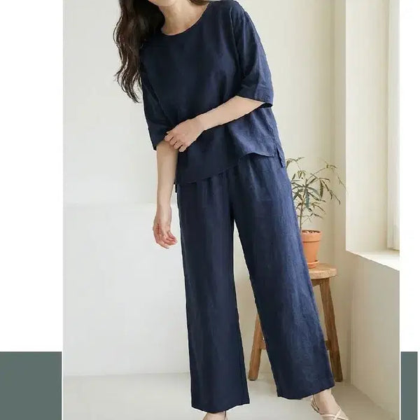 [BUNJANG] Women's Rayon Blend Loungewear Set / 새옷) 여성 인견 홈웨어 잠옷 상하세트 55~마른66
