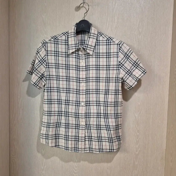 [BUNJANG] Burberry Check Short Sleeve Shirt Size M / 버버리 체크 반팔 셔츠사이즈 M