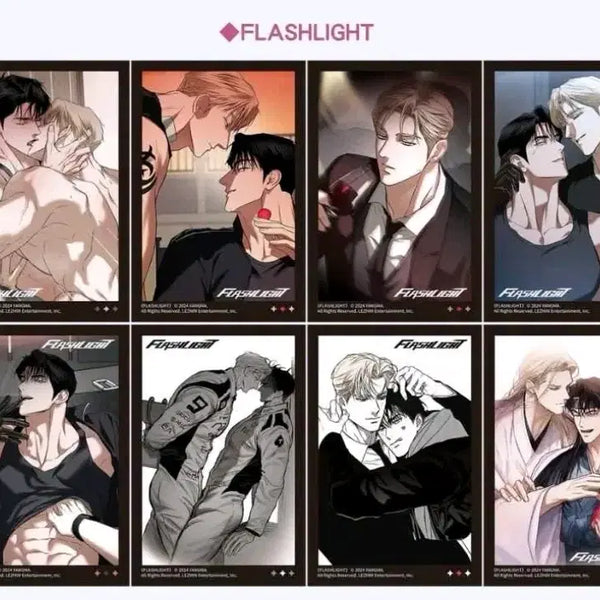 [BUNJANG] Taiwan Comic Exhibition Flashlight Random Gacha Silver Foil Illustration Postcard Bundle Set / 대만 만화박람회 플래시라이트 랜덤가챠 실버포일 일러스트 엽서