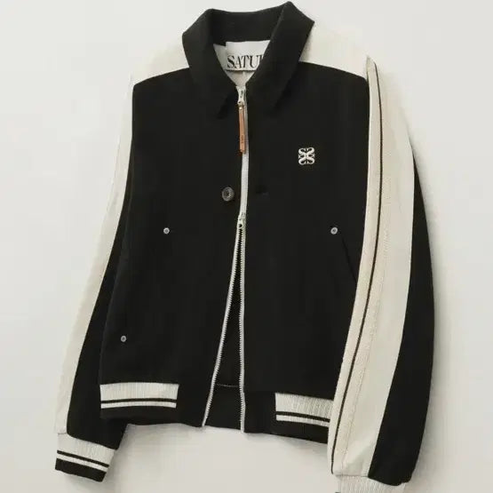 [BUNJANG] Säter Roton Color Track Zip-Up Jacket - Caviar Black / 새터 로턴 칼라 트랙 집업 자켓 캐비어 블랙 ws