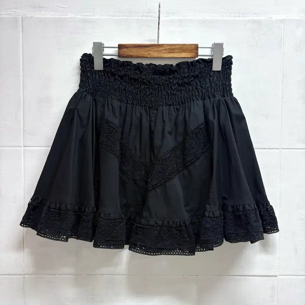 [BUNJANG] Samansa Mos2 Black Lace Top Two-Way Layered Skirt / samansa mos2 블랙 레이스 탑 투웨이 레어이드 스커트 F JPN