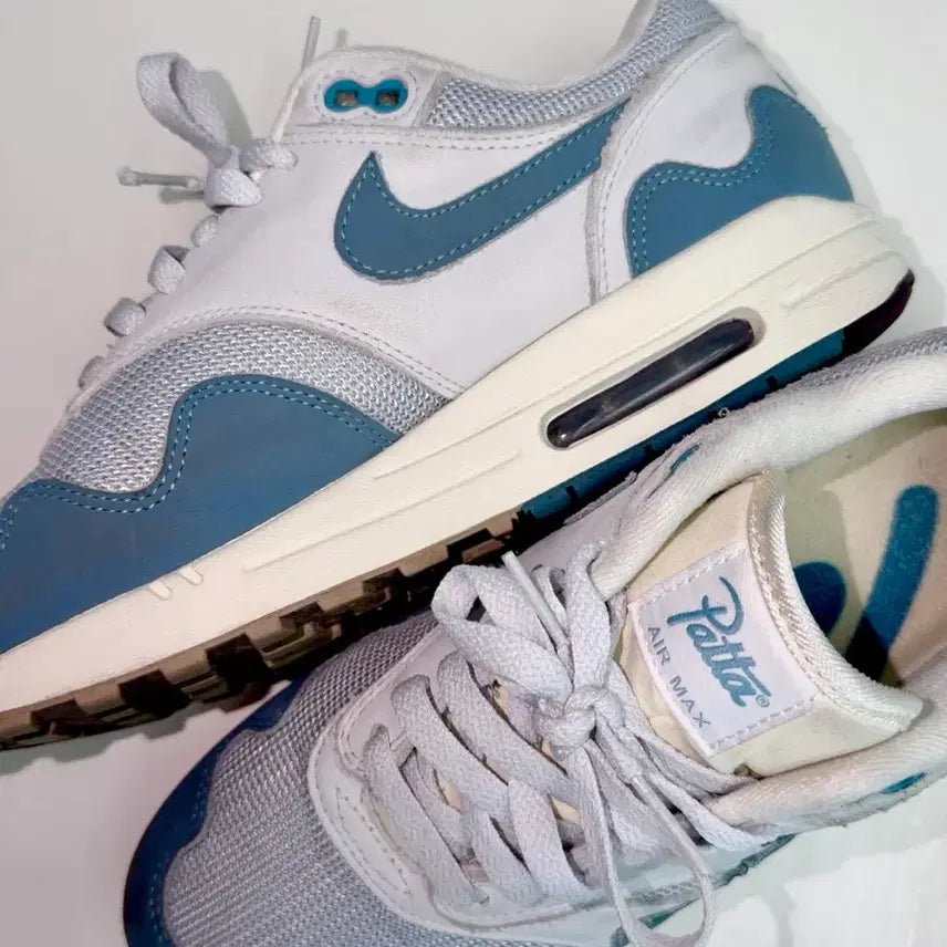 [BUNJANG] Nike Air Max 1 Patta White Blue Sneakers / 나이키 에어맥스 1 파타 화이트 블루