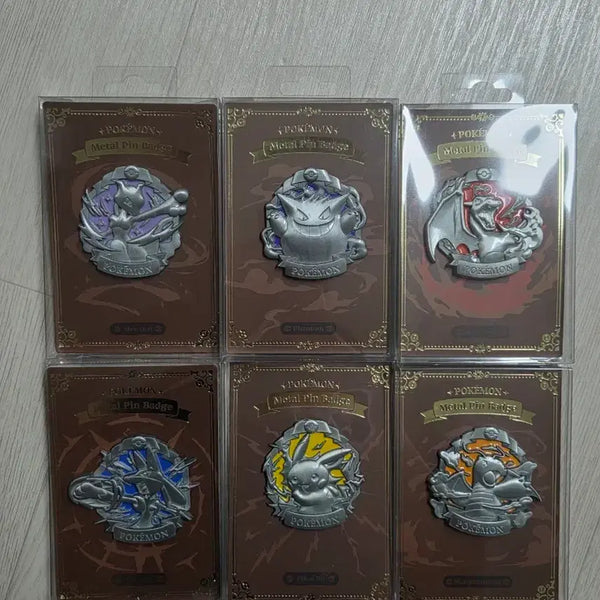 [BUNJANG] Pokemon Metal Pin Badge Set (6 Types) / 포켓몬스터 메탈 핀뱃지6종