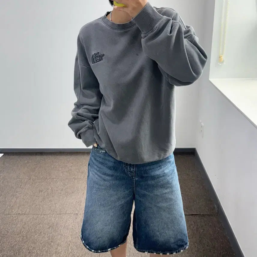 [BUNJANG] The North Face Small Logo Sweatshirt Grey / The north face 더 노스페이스 스몰로고 그레이 맨투맨