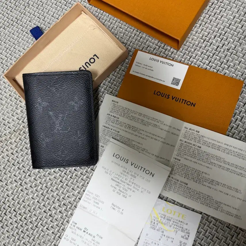 [BUNJANG] Louis Vuitton Organizer Card Holder Black / 26년3월구매 루이비통 오거나이저 블랙 카드지갑