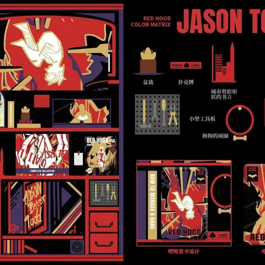 [BUNJANG] DC Comics Red Hood Jason Todd Acrylic Board + 2 Badges Set / DC코믹스 비공식 굿즈 레드후드 제이슨 토드아크릴 색지 + 뱃지 2종