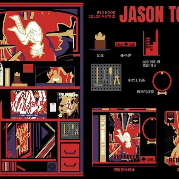 [BUNJANG] DC Comics Red Hood Jason Todd Acrylic Board + 2 Badges Set / DC코믹스 비공식 굿즈 레드후드 제이슨 토드아크릴 색지 + 뱃지 2종