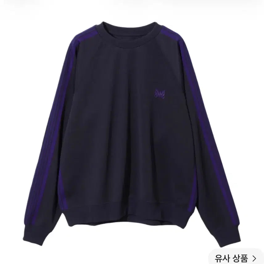 [BUNJANG] Needles Track Crewneck Poly Smooth Purple Navy / [XL] 니들스 트랙 크루넥 폴리 스무스 퍼플네이비