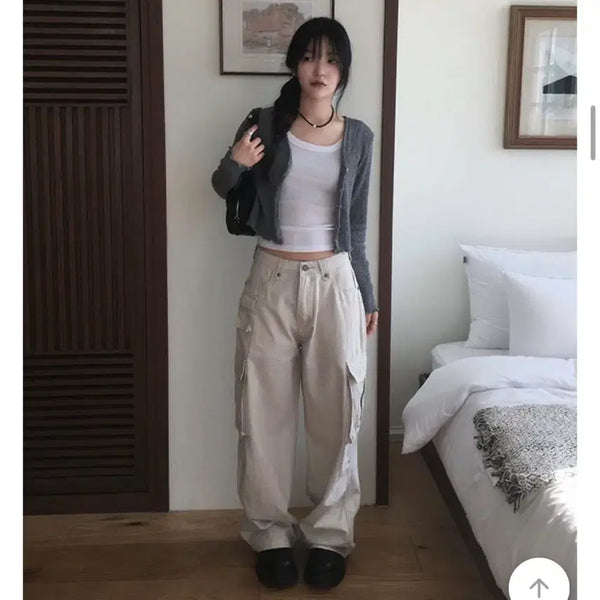 [BUNJANG] Island Cargo Pants Cream / 아일랜드 카고팬츠 크림