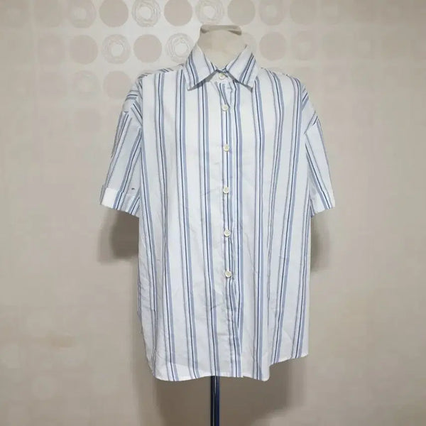 [BUNJANG] White Striped Shirt / 흰셔츠77 흰남방77 스트라이프남방77