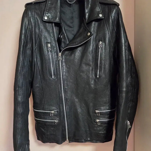 [BUNJANG] Black Lambskin Leather Rider Jacket / 블랙 양가죽 라이더 자켓