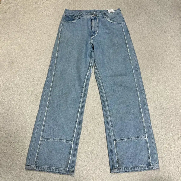[BUNJANG] COAR Cut-off Paneled Denim Pants Light Blue / 쿠어 컷오프 패널드 데님 팬츠 라이트블루 s