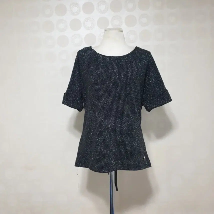 [BUNJANG] Black Sparkle Short Sleeve T-Shirt / 반짝이 반팔티66 티셔츠66 블랙반팔티66