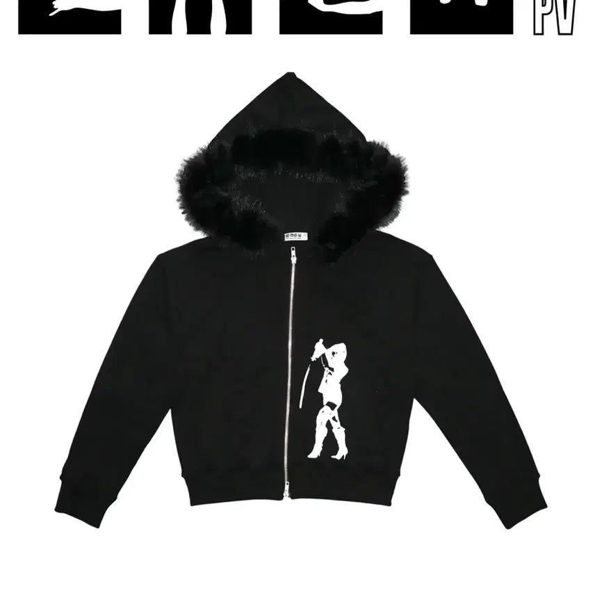 [BUNJANG] EMEW BLADE Fur Hooded Zip-Up / EMEW BLADE 퍼후드 집업