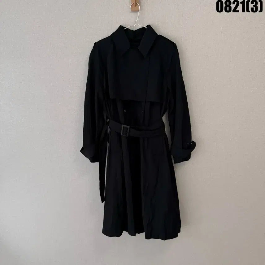 [BUNJANG] ZIOZIA Black Trench Coat with Belt / ZIO SONGZIO 블랙 트렌치코트 벨트 포함 88