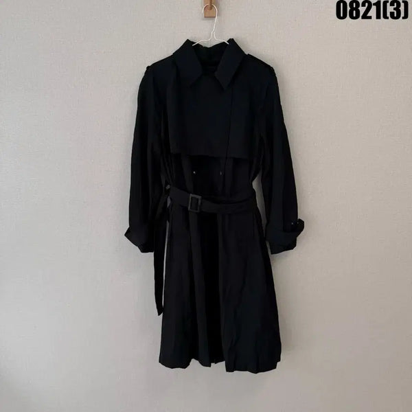 [BUNJANG] ZIOZIA Black Trench Coat with Belt / ZIO SONGZIO 블랙 트렌치코트 벨트 포함 88