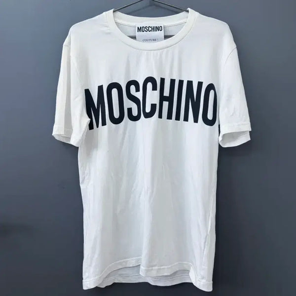[BUNJANG] Moschino Logo Short Sleeve T-Shirt White / 모스키노 로고 반팔 티셔츠 화이트